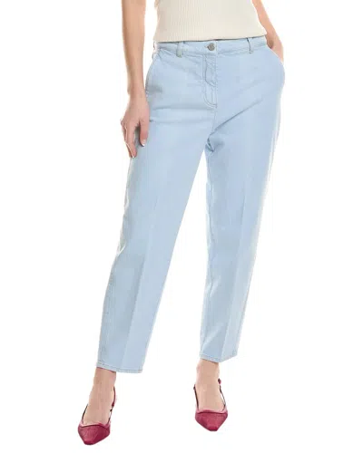 Peserico Logo-patch Straight-leg Jeans In Blue