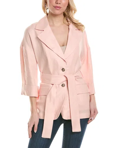 Peserico Linen Blazer In Pink