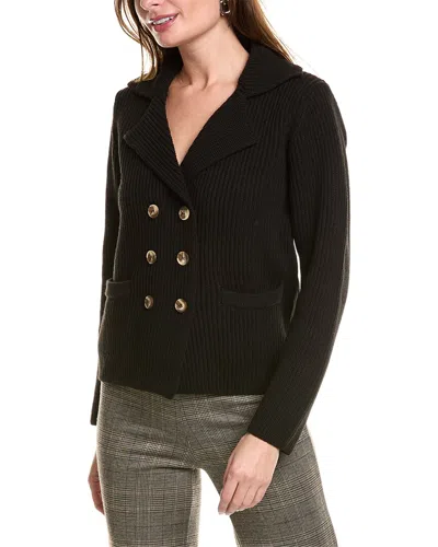 Anna Kay Lecroisa Wool-blend Cardigan In Black