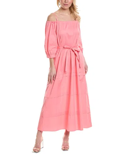 Peserico Off-the-shoulder Maxi Dress In Pink