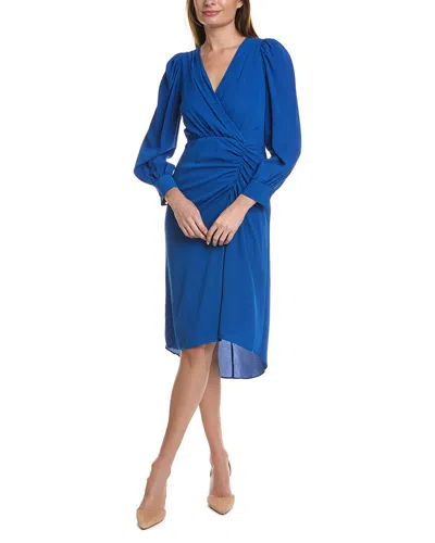 Maggy London Bubble Crepe Midi Dress In Blue