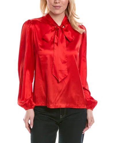 Colette Rose Scarf Neck Blouse In Red