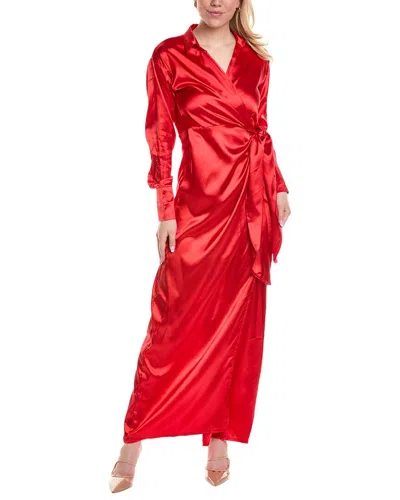 Colette Rose Wrap Maxi Dress In Red