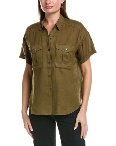 Alex Mill Utility Linen Shirt In Green