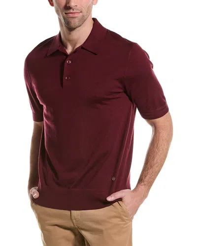 Burberry Monogram Logo-plaque Polo Shirt In Red