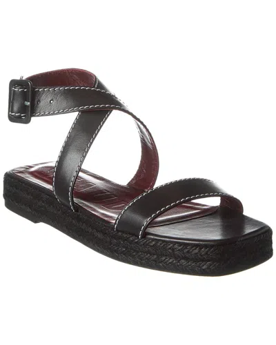 Staud Lara Leather Espadrille Sandal In Black