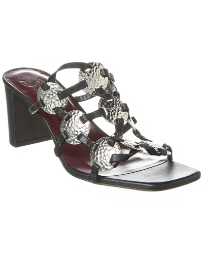 Staud Pucky Leather Sandal In Black