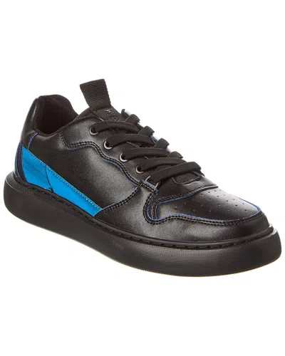 Karl Lagerfeld Mixed Media Leather Sneaker In Black