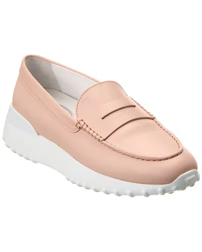 Tod's Leather Loafer In Pink