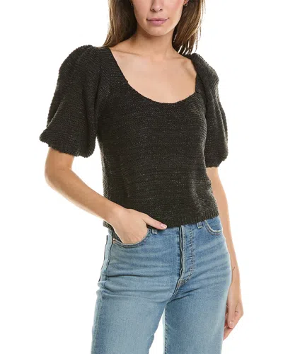 Saltwater Luxe Puff Sleeve Sweater In Black
