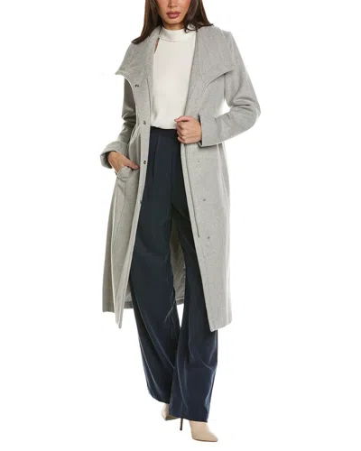 Cole Haan Wool-blend Coat In Grey