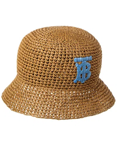 Burberry Monogram Patch Bucket Hat In Blue