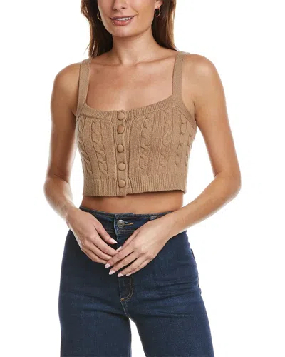 Joostricot Cable Cropped Wool Tank In Brown