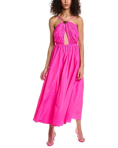 Staud Danielle Womens Halter Embellished Midi Dress In Pink