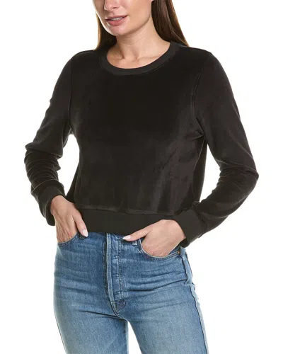 Goldie Velour Crop Sweatshirt In Black