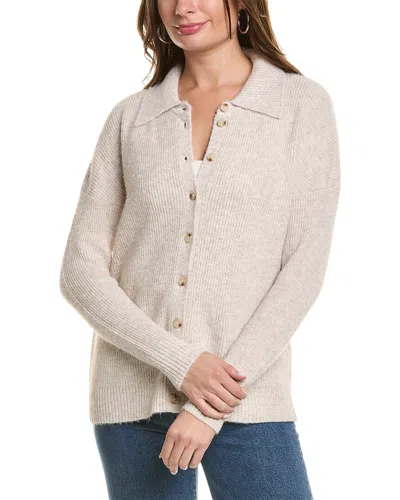 Central Park West Mia Button-up Sweater In Brown