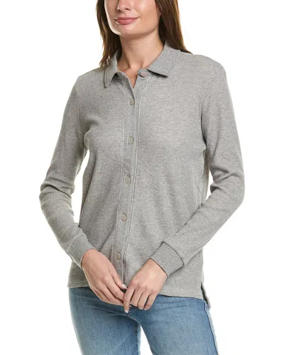 Goldie Honeycomb Shirt Jacket In Grey