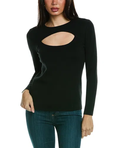 Carolina Herrera Cutout Scoop Neck Wool Sweater In Black