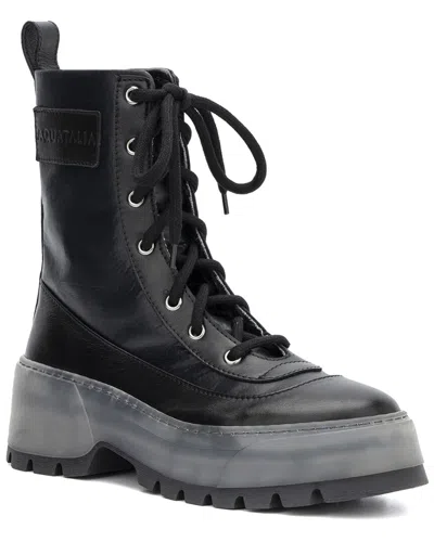 Aquatalia Aisa Combat Boot In Black