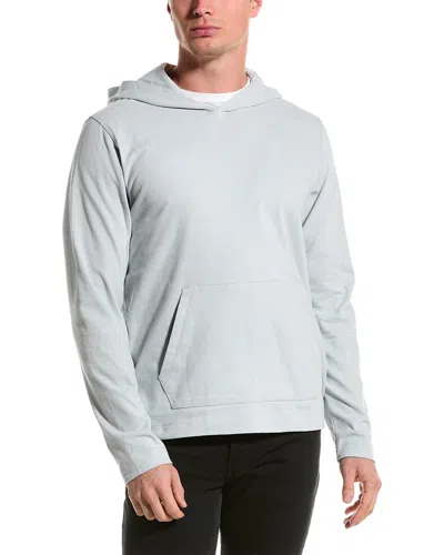 Vince Brushed Jersey Hoodie In Blue