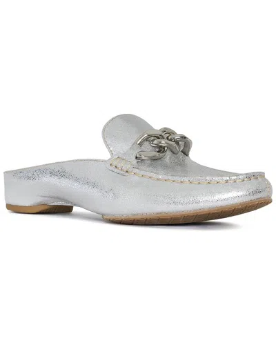 Donald Pliner Bless Distressed Metallic Leather Mule In Silver