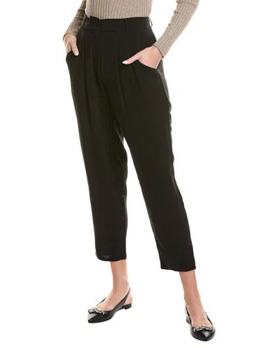Eileen Fisher Taper Silk Ankle Pant In Black