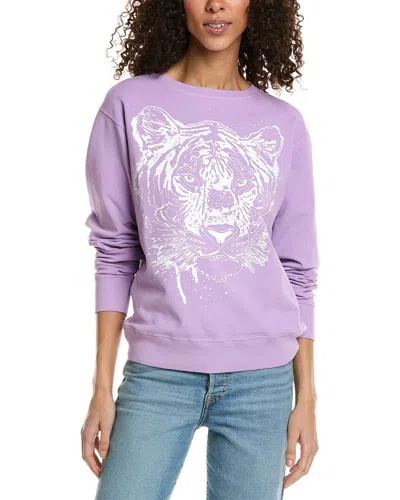 Chrldr Tiger Foil Sweatshirt In Purple