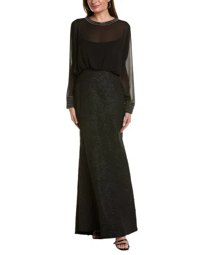 Tadashi Shoji Blouson Gown In Black