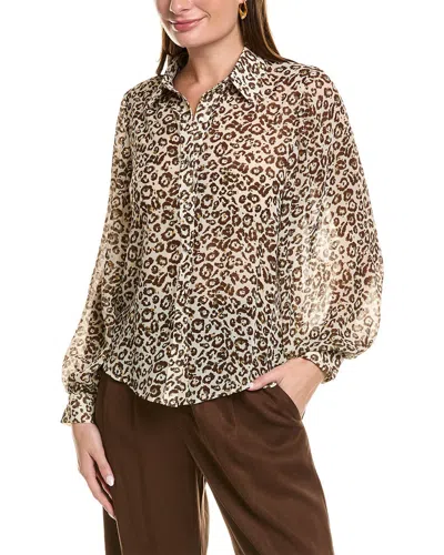Anna Kay Sheer Blouse In Brown