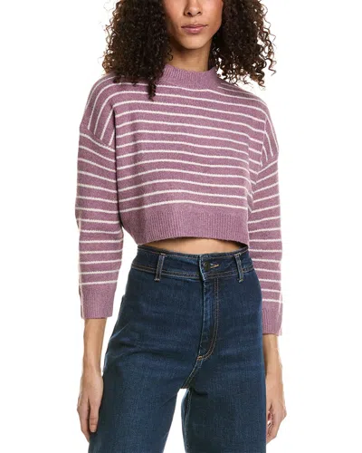 Isla Ciel Striped Sweater In Purple