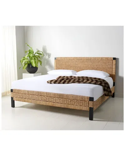 Safavieh Couture Galen Woven Banana Stem Bed In Brown