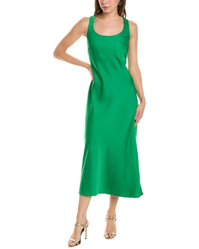Anne Klein Bias Slip Midi Dress In Green