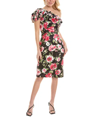 Rene Ruiz Rene By  Collection One-shoulder Printed Sheath Dress In Pink