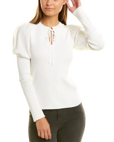 Rebecca Taylor Slit Neck Pullover In White