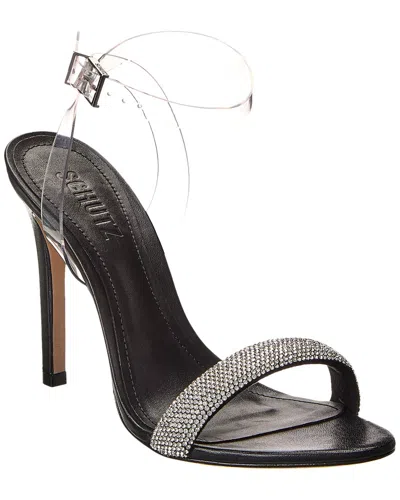 Schutz Irina Leather-trim Sandal In Black