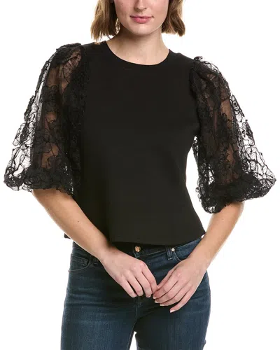 Gracia Puff Sleeve Top In Black