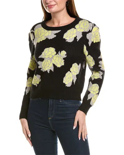 Gracia Hydrangea Print Sweater In Black