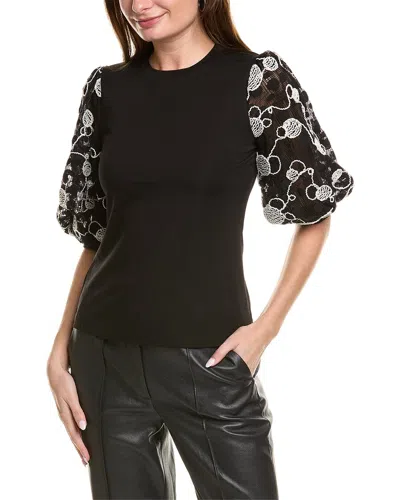 Gracia Puff Sleeve Top In Black