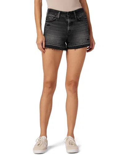Hudson Jeans Lori High-rise Short Washed Stone Jean In Black