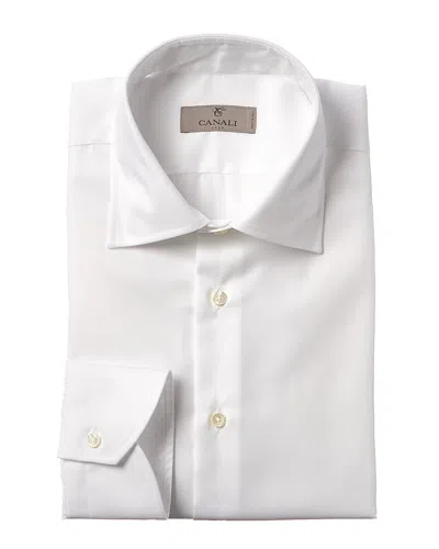 Canali Cotton Modern Fit Dress Shirt In White