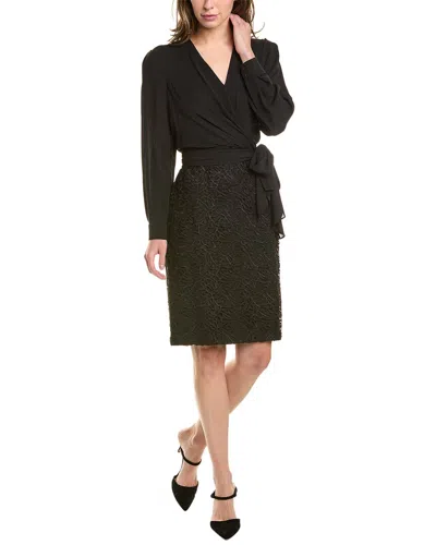 Donna Karan Wrap Blouson Sheath Dress In Black