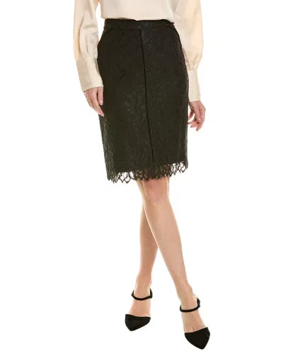 Donna Karan Lace Short Skirt In Black