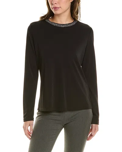 Donna Karan Crystal T-shirt In Black
