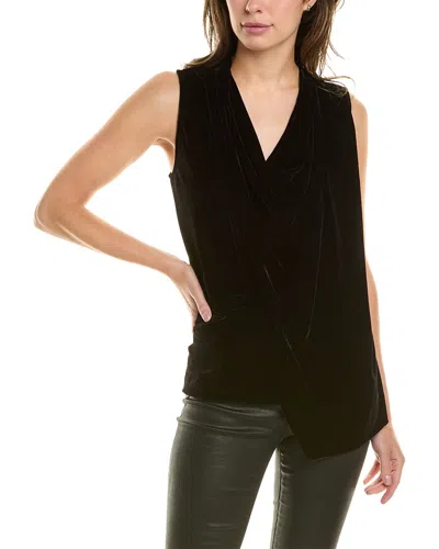 Donna Karan Cowl Neck Top In Black