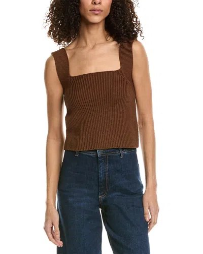 Vince Rib Squareneck Tank In Hazelnut