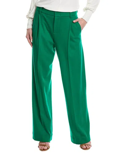 Vince Cozy Tailored Wide Leg Wool-blend Pant In Green