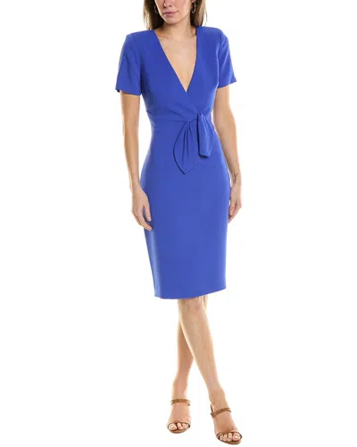 Badgley Mischka Women's V-neck Sheath Dress In Blue