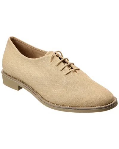 Theory Lace-up Canvas Loafer In Beige