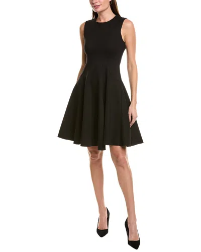 Gracia Seamed A-line Dress In Black