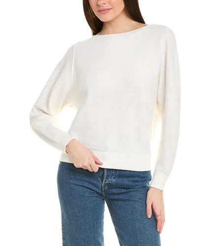 Vince Waffle Raglan Pullover In White